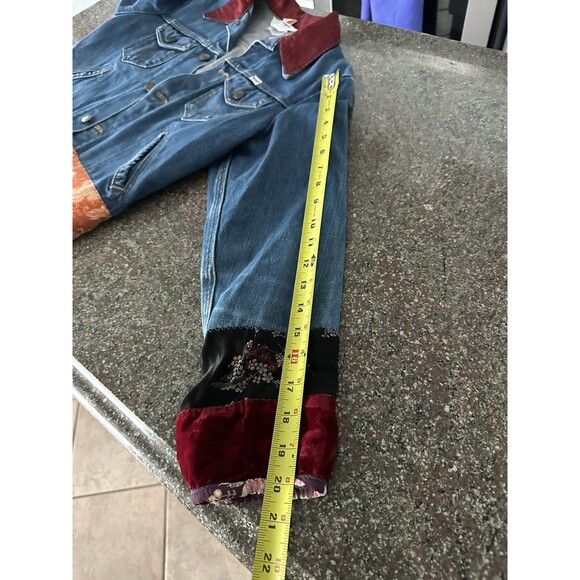 Vintage 1970s Wrangler Corduroy Collar Denim Snap On Jacket - Picture 11 of 13